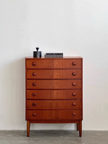 Nordic Danish Teak Chest of Drawers Six Drawer Dresser by Kai Kristiansen