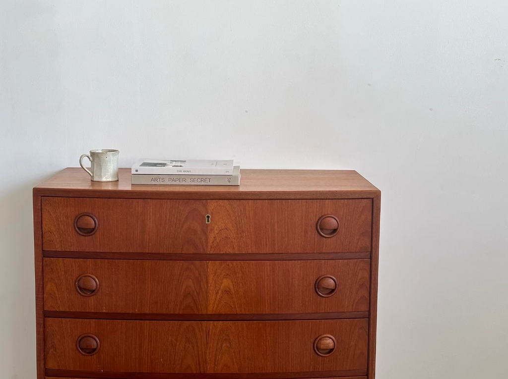Nordic Danish Teak Chest of Drawers Six Drawer Dresser by Kai Kristiansen