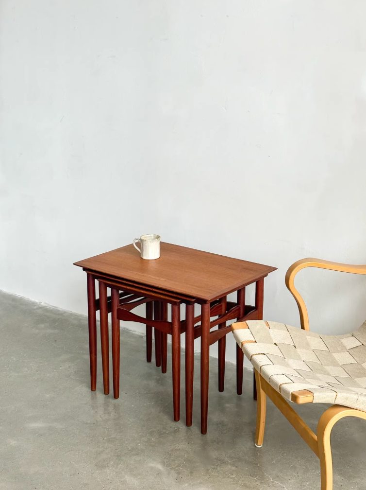 Nordic Danish Teak Nesting Tables by Poul Hundevad