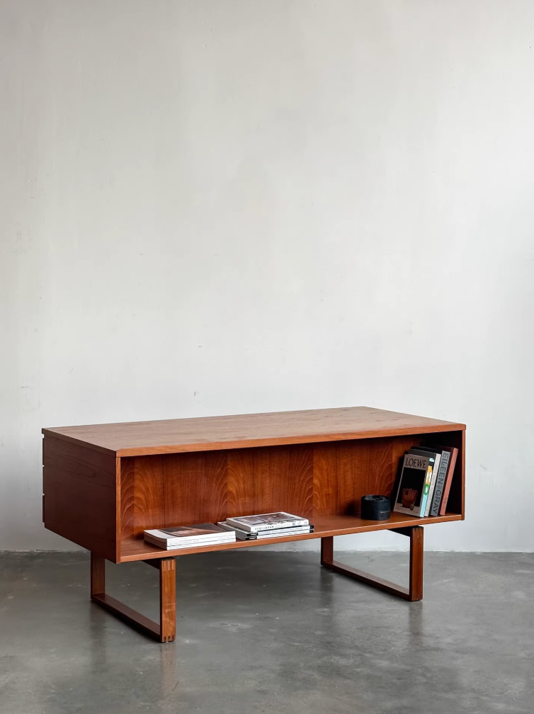 Danish Teak Double Sided Writing Desk by Henning Jensen and Torben Valeur