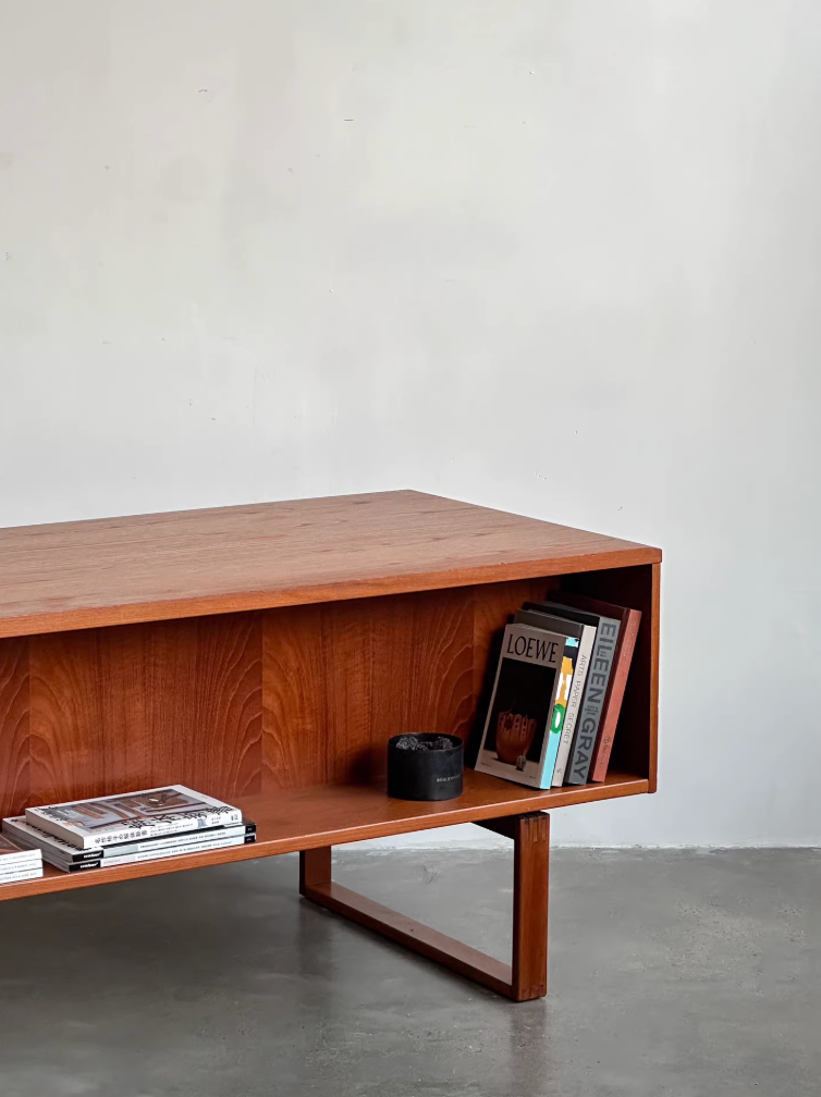 Danish Teak Double Sided Writing Desk by Henning Jensen and Torben Valeur