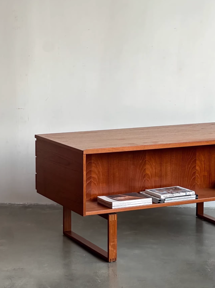 Danish Teak Double Sided Writing Desk by Henning Jensen and Torben Valeur
