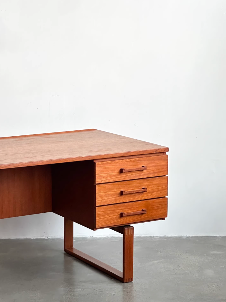 Danish Teak Double Sided Writing Desk by Henning Jensen and Torben Valeur
