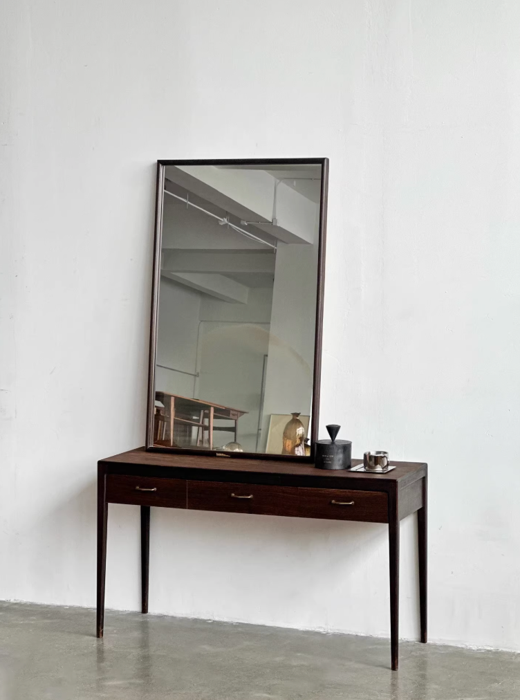 Danish Rosewood Sideboard Hallway Set with Large Mirror by Designer