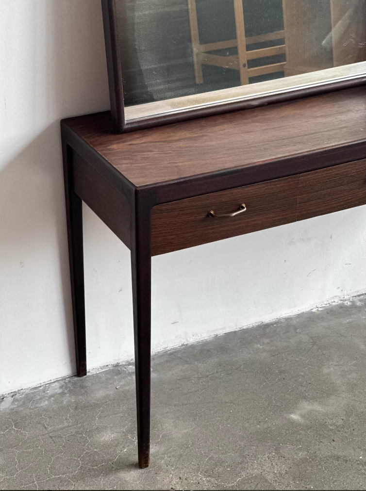 Danish Rosewood Sideboard Hallway Set with Large Mirror by Designer