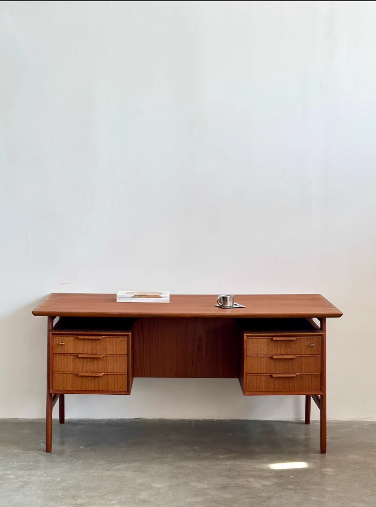 Danish Teak Double-Sided Desk Model 75 by Gunni Omann