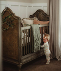 French Country Convertible Distressed Baby Crib