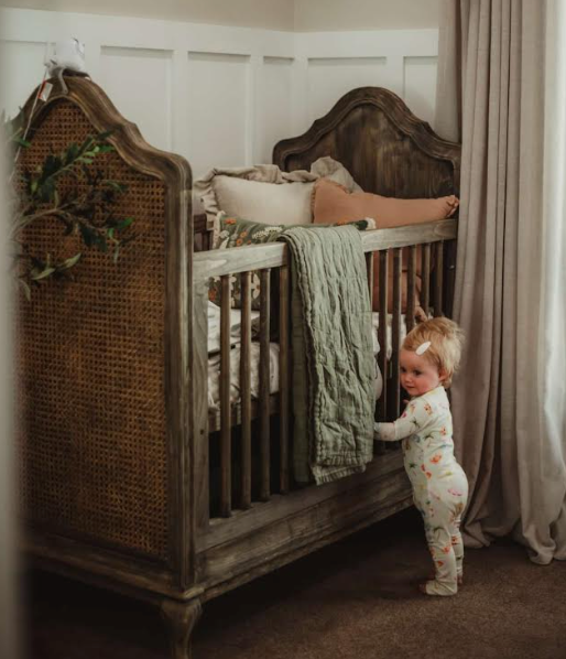 French Country Convertible Distressed Baby Crib