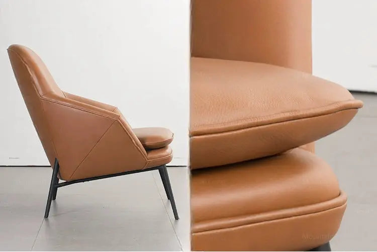 Amelia Middle-Aged Style Retro Leather Armchair