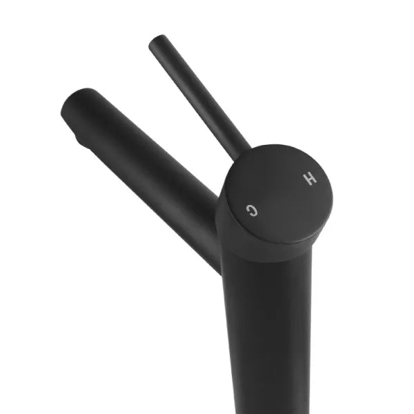 Pentro Matte Black Round Tall Basin Mixer