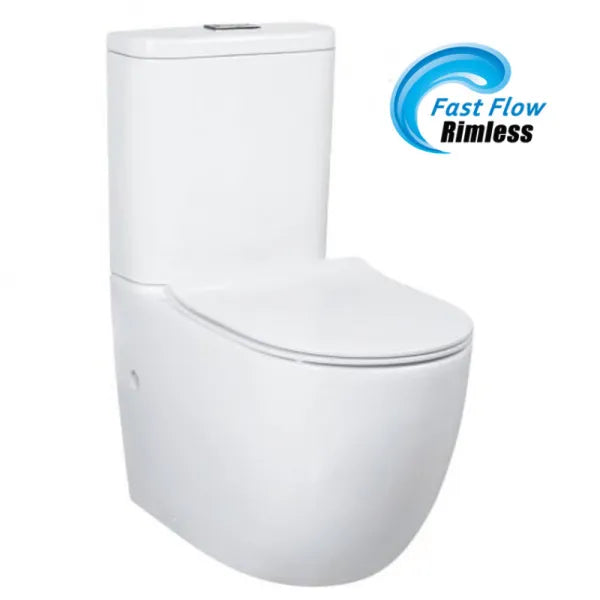 690*370*830mm Bathroom Rimless Back To Wall White Ceramic Toilet Suite