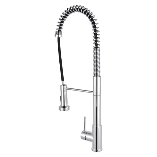 Tall Spring Chrome Pull Out Kitchen Mixer