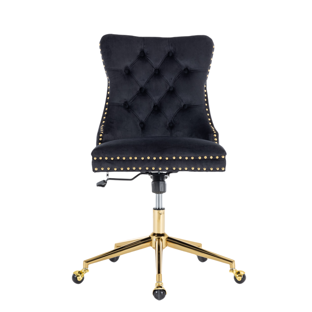Velvet Home Office Chair- Black