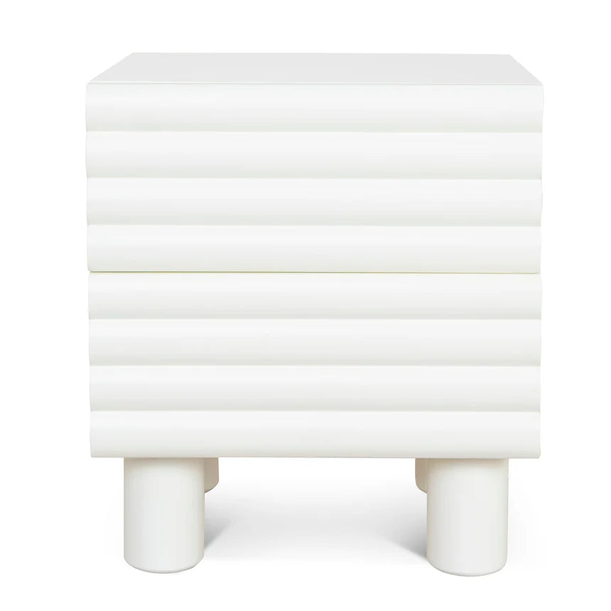 Vasuda 48cm Bedside Table - White