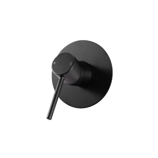 Pentro Matte Black Round Shower Mixer Tap with 120mm cover plate