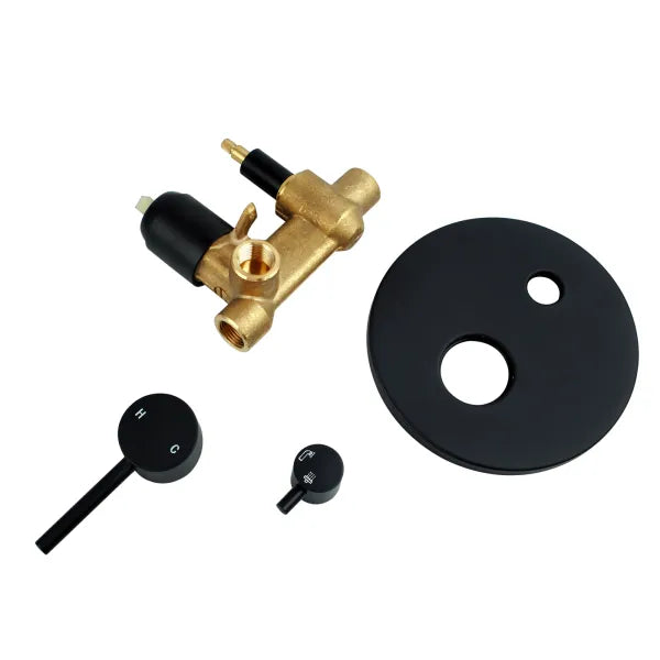 Pentro Matte Black Round Shower Mixer