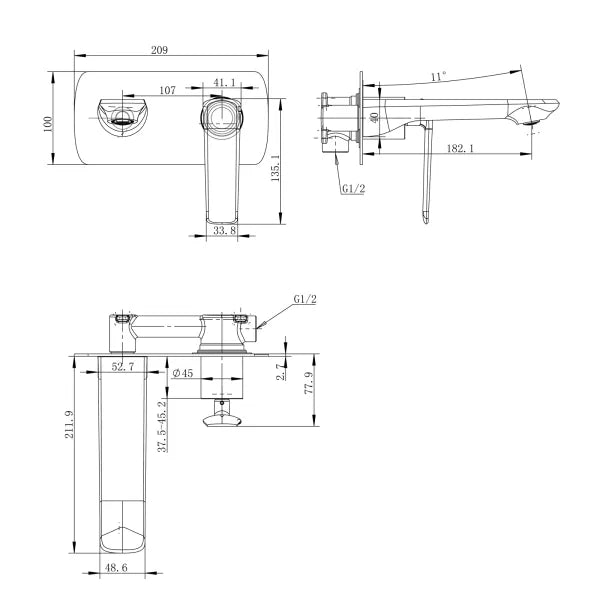 Esperia Wall Mixer With Spout