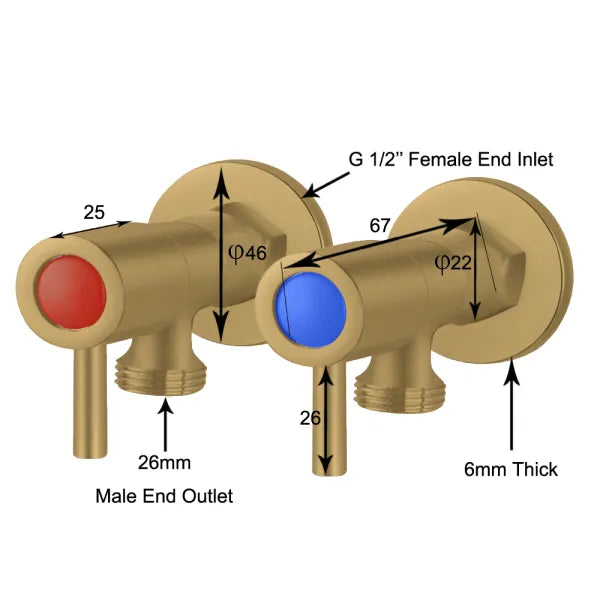 Pentro G 3/4" Washing Machine Taps SET