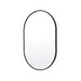 Wall Mirror Oval Aluminum Frame Bathroom 50x75cm BLACK