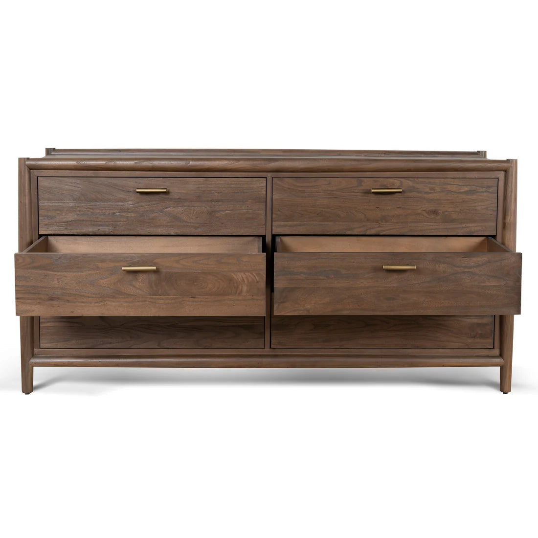 Walnut 6 Drawer Wooden Chest 