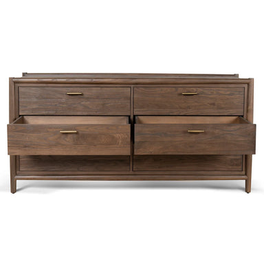 Walnut 6 Drawer Wooden Chest 