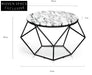 Aariyah 72cm Marble Coffee Table - Matt Black Base Coffee Tables