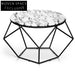 Aariyah 72cm Marble Coffee Table - Matt Black Base Coffee Tables