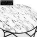 Aariyah 72cm Marble Coffee Table - Matt Black Base Coffee Tables
