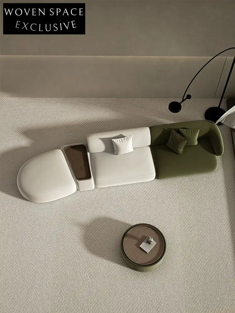 Abigail Modern Curved Sofa Coffee Table Combination