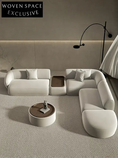 Abigail Modern Curved Sofa Coffee Table Combination