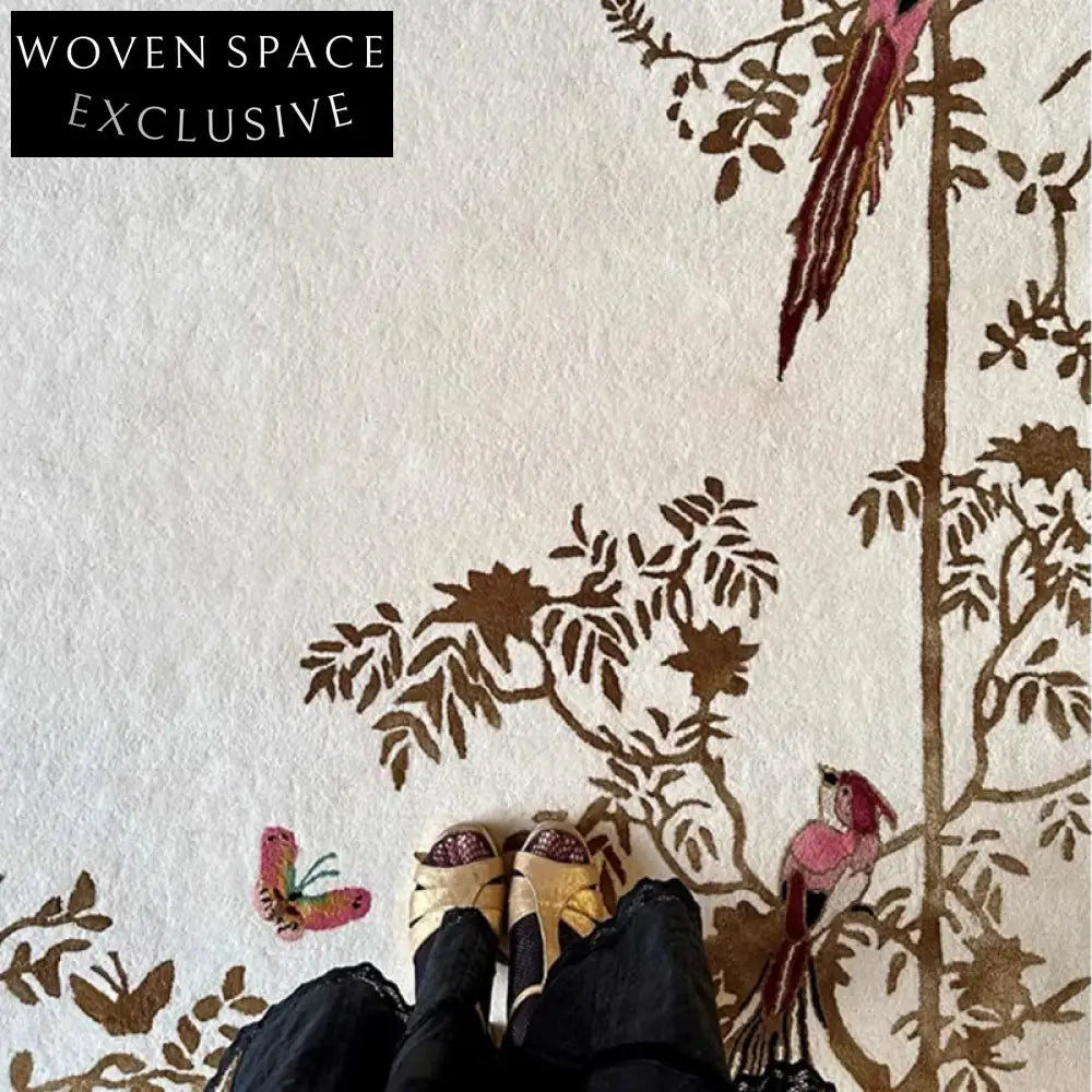 Abstract French Guofeng Custom Area Rug Modern Retro Polyester Decor