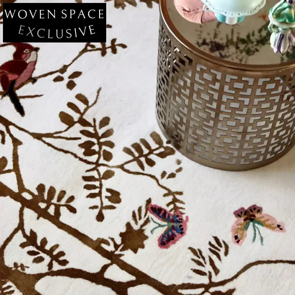 Abstract French Guofeng Custom Area Rug Modern Retro Polyester Decor