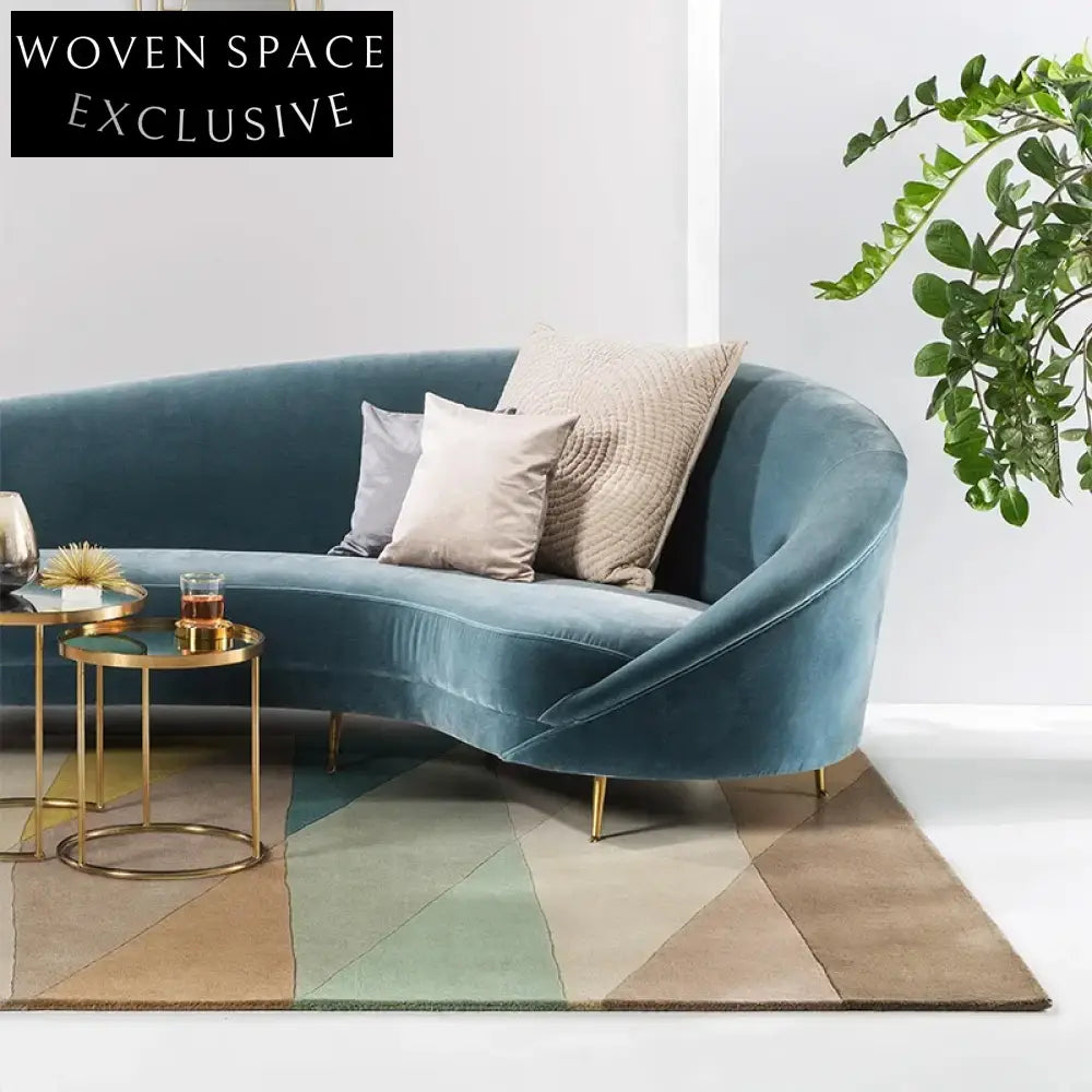 Abstract Geometric Polyester Hand-Tufted Design, Modern Colorful Living Room Area Rug