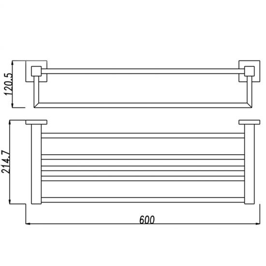 BLAZE Series Black Towel Rack 600mm