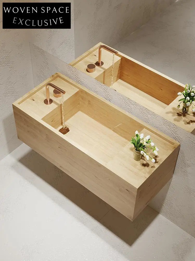 Ace Antique Oak Elm Wall-Mounted Sink