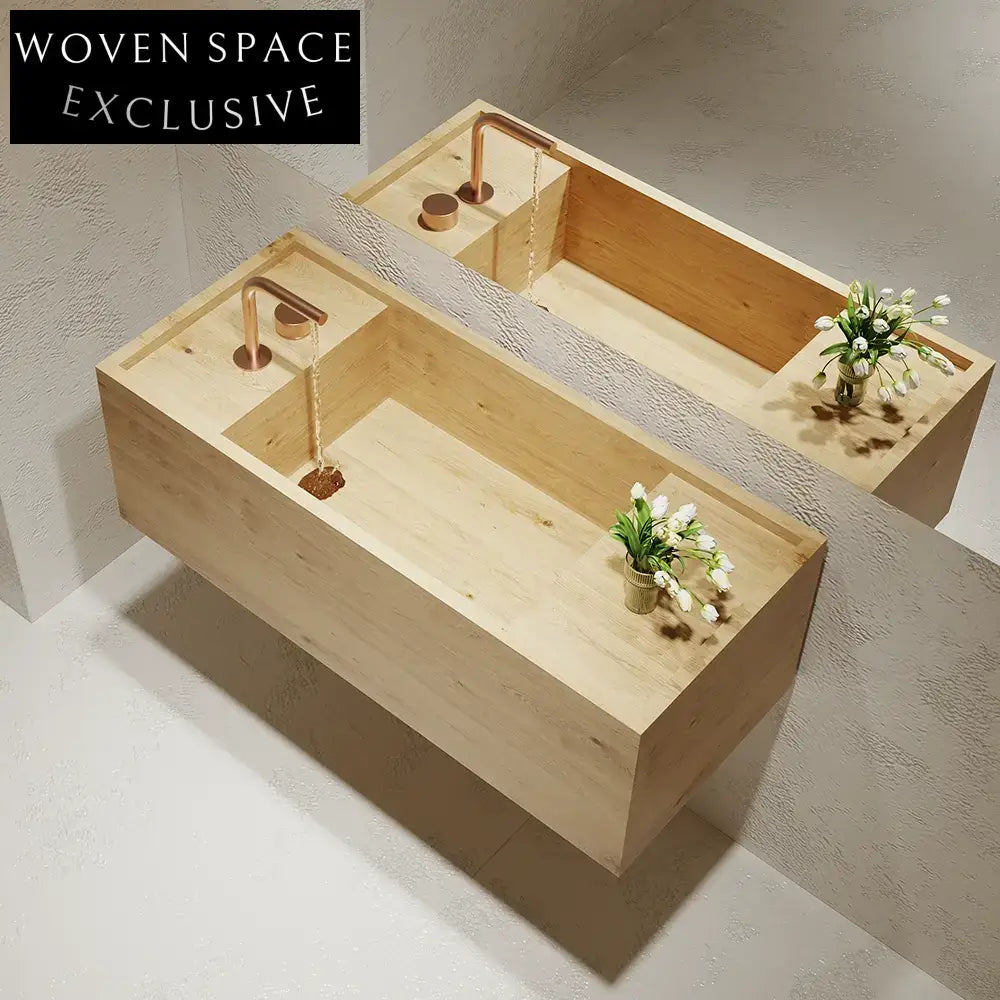 Ace Antique Oak Elm Wall-Mounted Sink