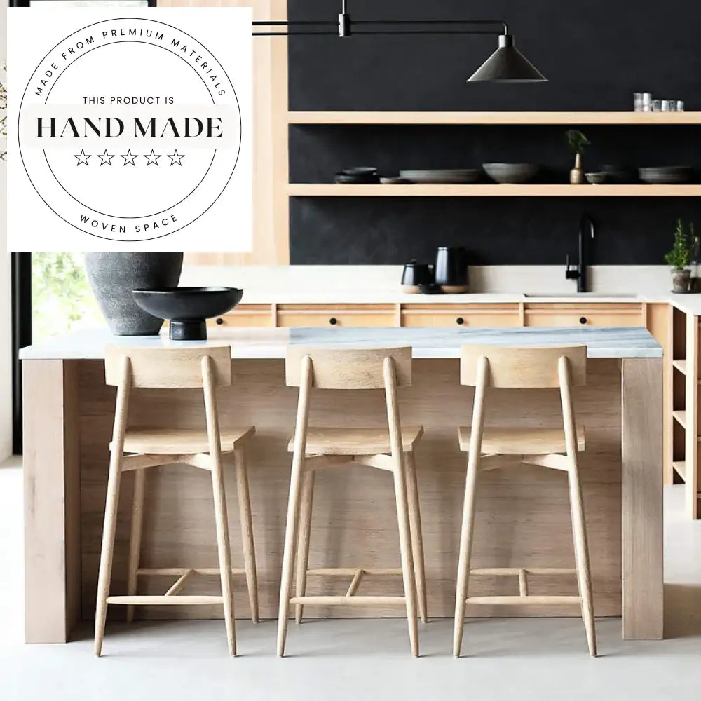 Adjustable Eco-Friendly Durable Modern Wooden Counter Bar Stool for Kitchen