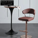 Adjustable Height Modern Gold Metal PU Leather Italian Bar Stool