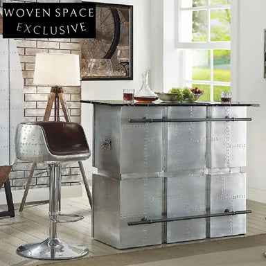 Adjustable Metal Swivel Bar Stool with Footrest for Counter Height