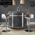 Adjustable Metal Swivel Bar Stool with Footrest for Counter Height