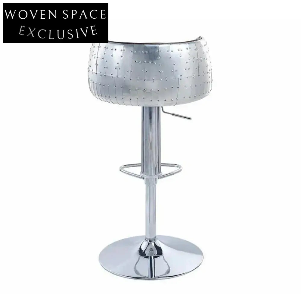 Adjustable Metal Swivel Bar Stool with Footrest for Counter Height