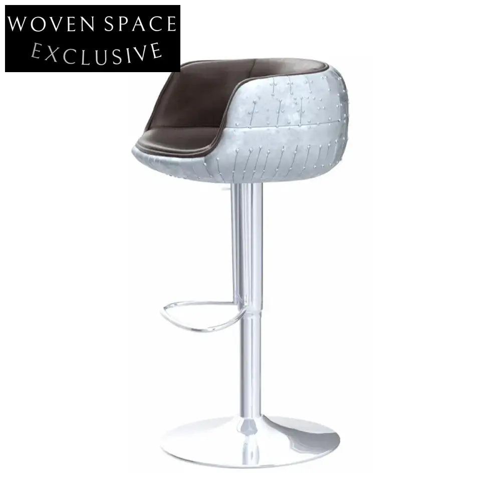 Adjustable Metal Swivel Bar Stool with Footrest for Counter Height