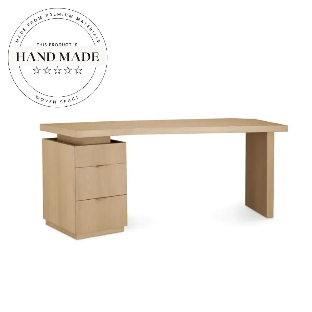 Adjustable Nordic Solid Wood Computer Desk with Storage Drawers