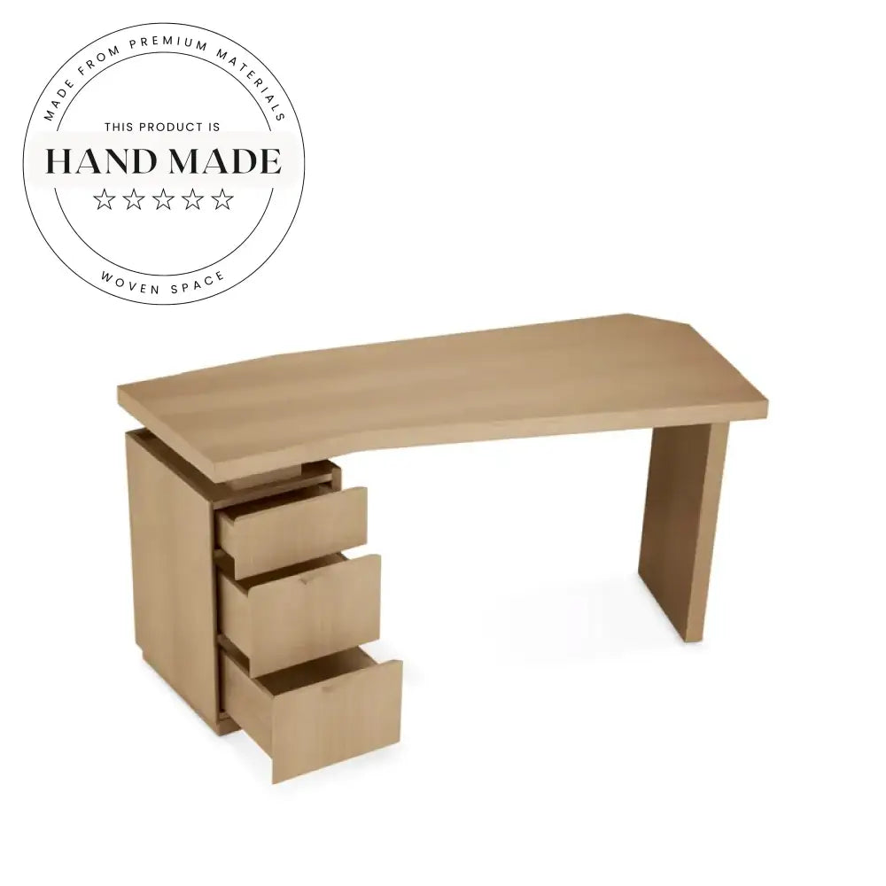 Adjustable Nordic Solid Wood Computer Desk with Storage Drawers