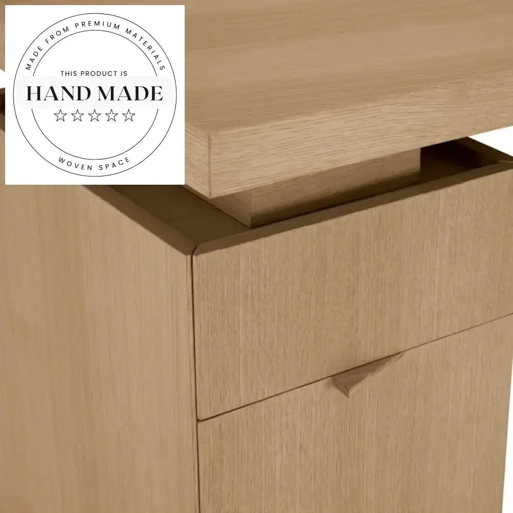 Adjustable Nordic Solid Wood Computer Desk with Storage Drawers