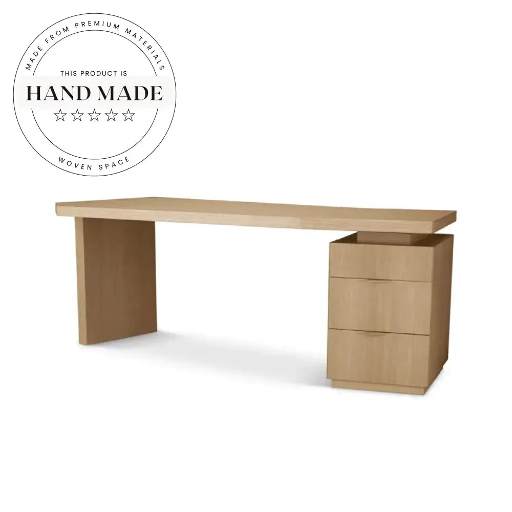 Adjustable Nordic Solid Wood Computer Desk with Storage Drawers