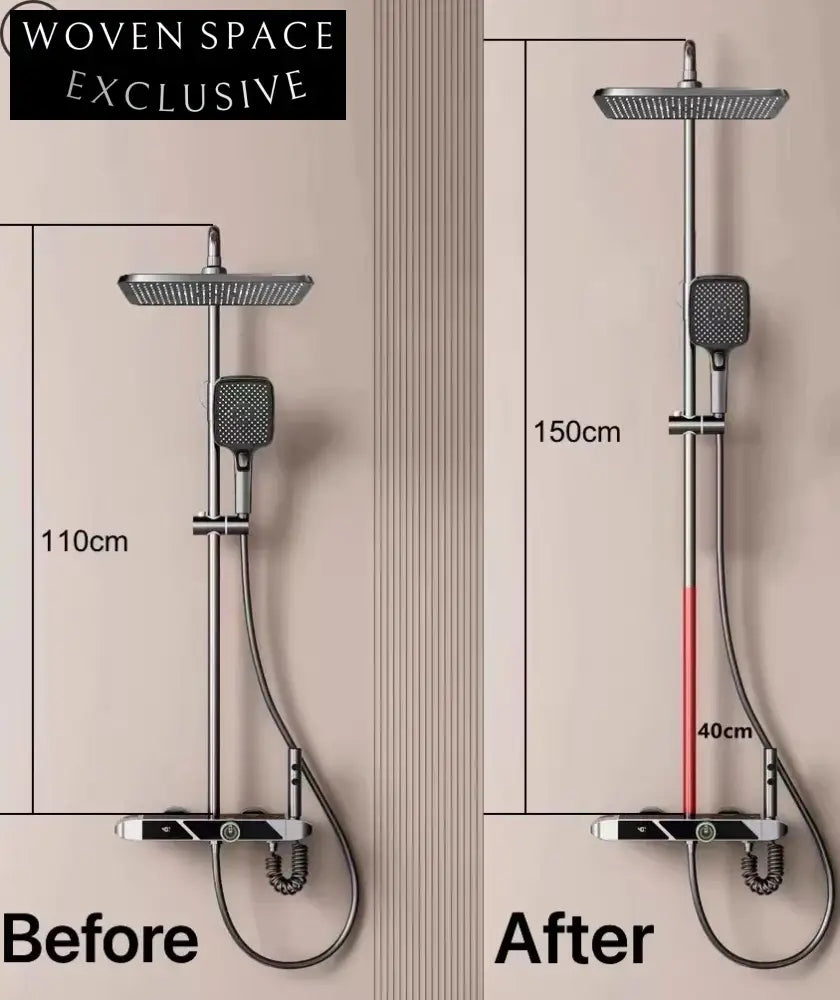 Adjustable Stainless Steel Shower Faucet Extension Tube for Bathrooms