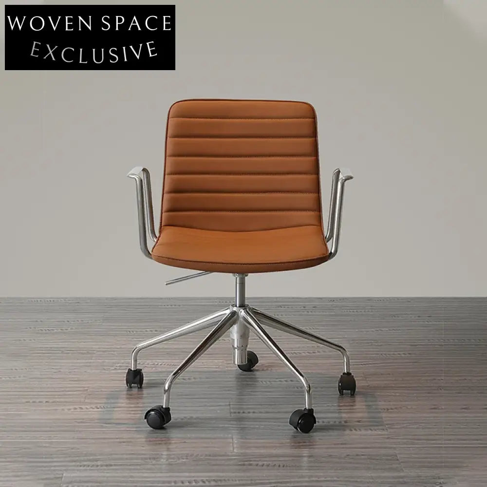 Adjustable Swivel Leather Office Chair with Metal Base for Home and Work