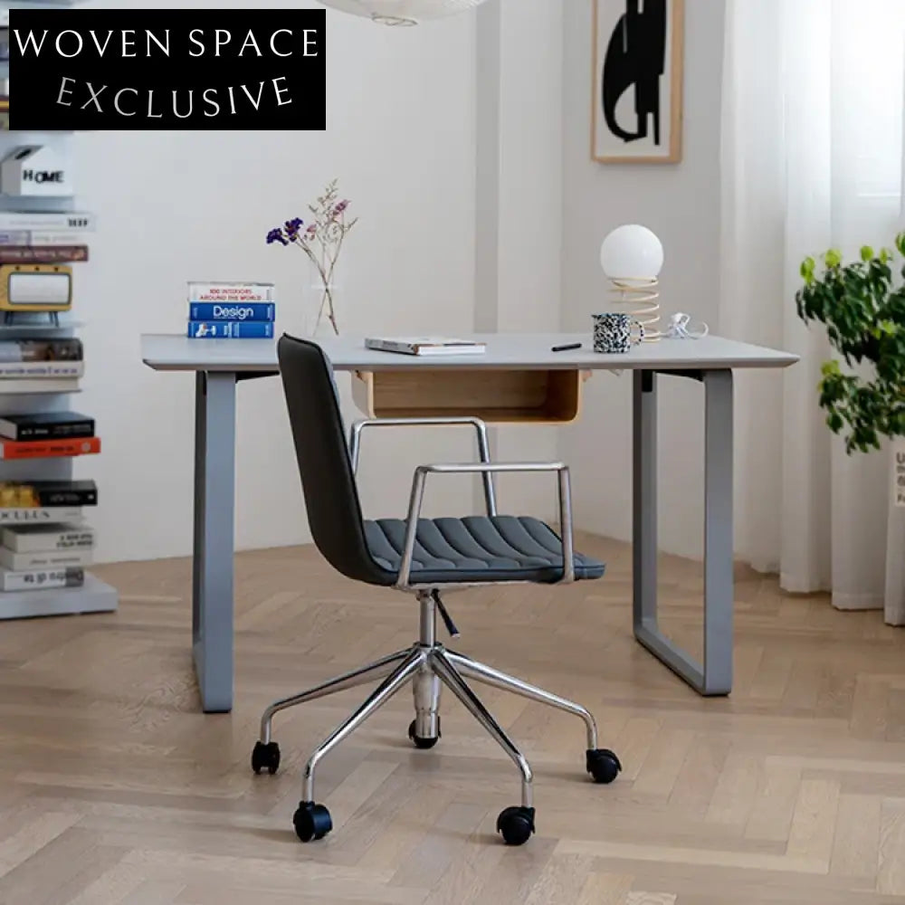 Adjustable Swivel Leather Office Chair with Metal Base for Home and Work