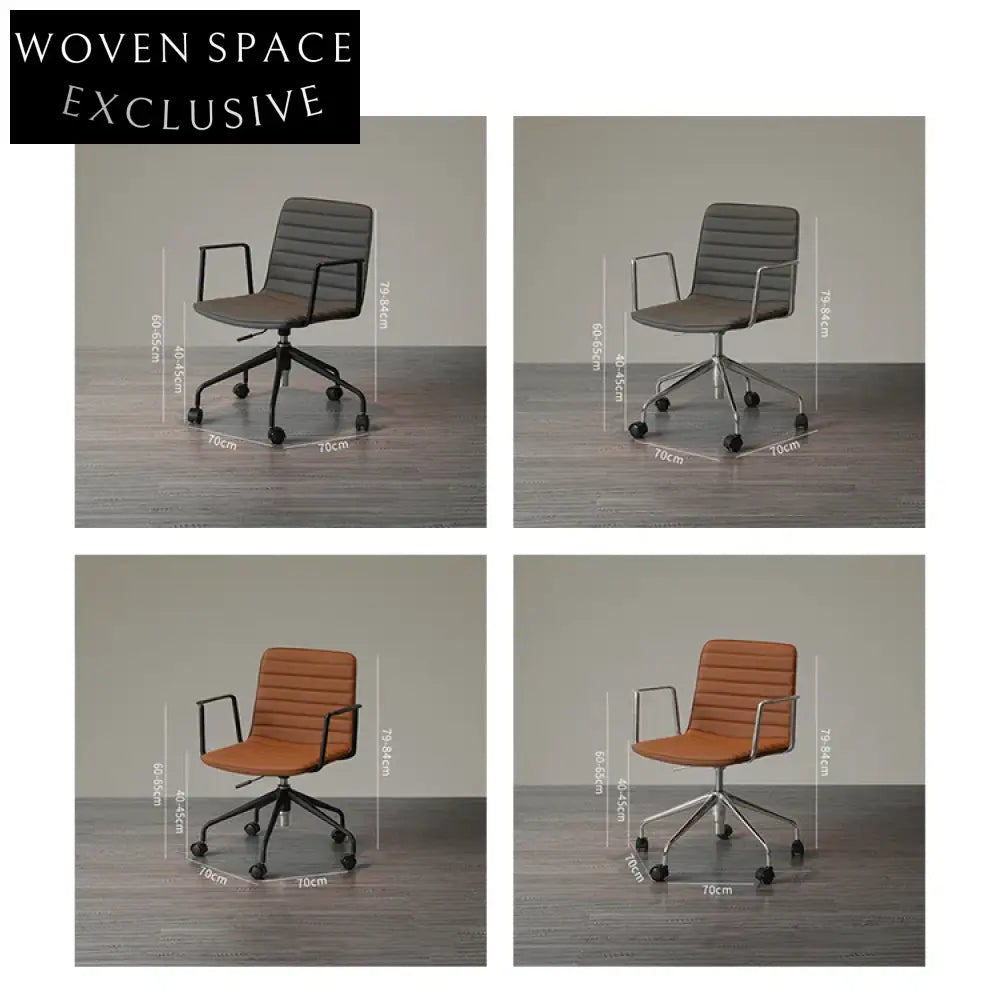 Adjustable Swivel Leather Office Chair with Metal Base for Home and Work